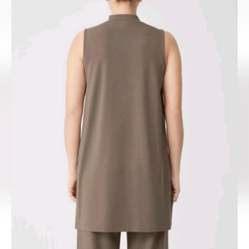 EILEEN FISHER Mock Neck Tunic Top Women's Size 1X Brow Light NWT ($109) - Picture 3 of 16